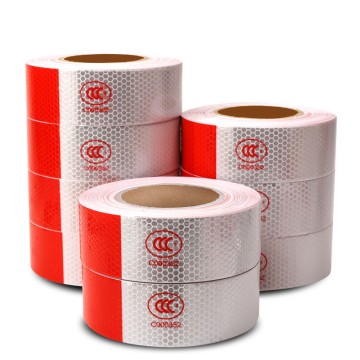 Decal - cuộn dán thân xe phản quang trắng đỏ dọc 5cm